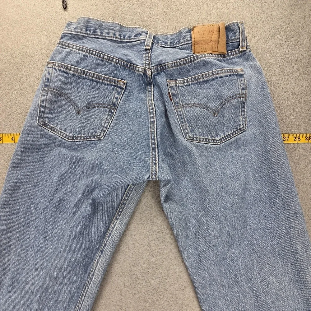 Vintage Levis 501 Jeans Mens‎ Light Wash Straight Button Fly Made USA Fits 30x34